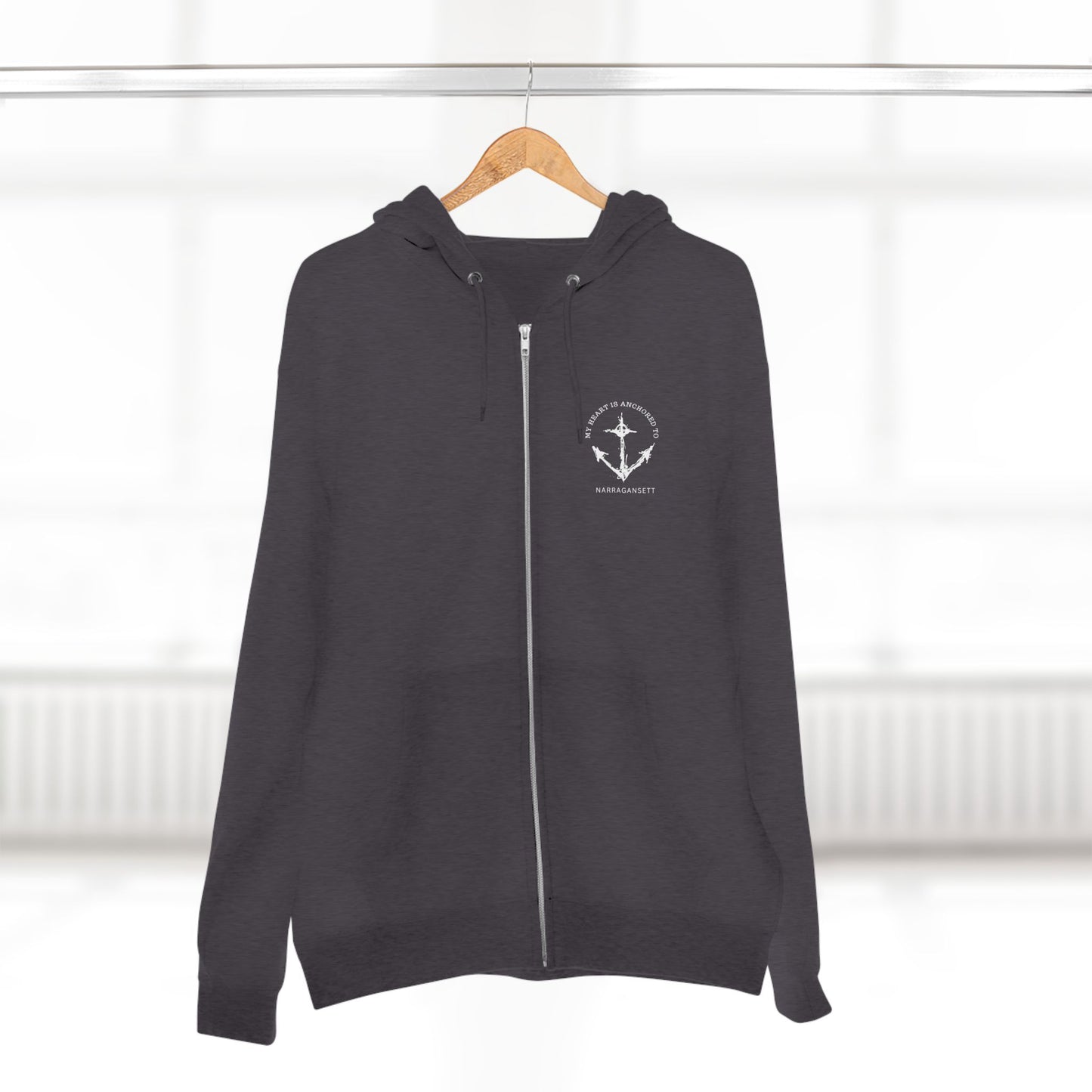 Anchored Heart Unisex Zip Hoodie