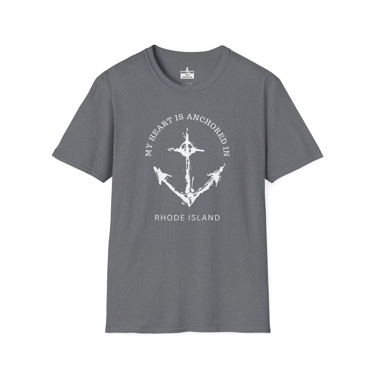 Anchored In Rhode Island Tee (front)