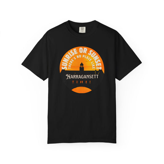 Narragansett Sunrise Sunset T-Shirt — "Sunrise or Sunset, There's No Place Like Narragansett"