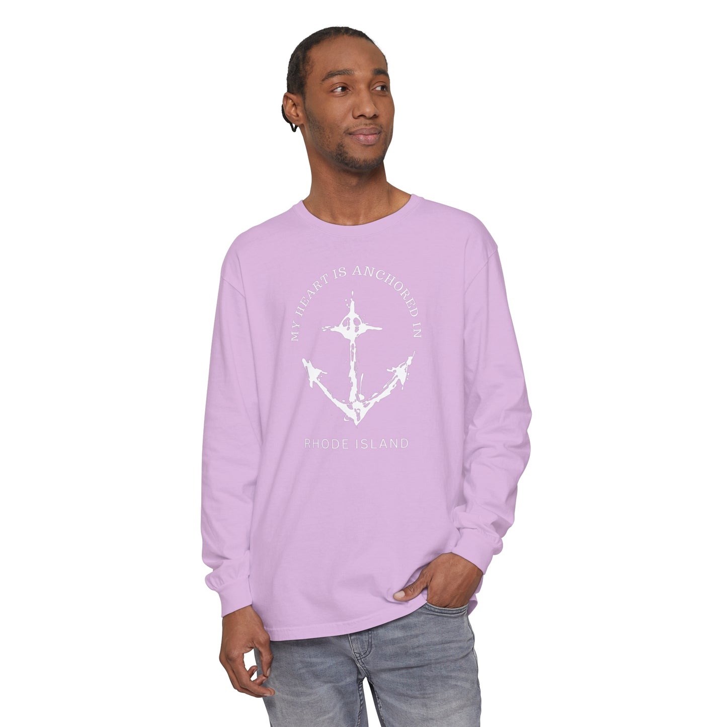 Anchored in Rhode Island Long Sleeve T-Shirt
