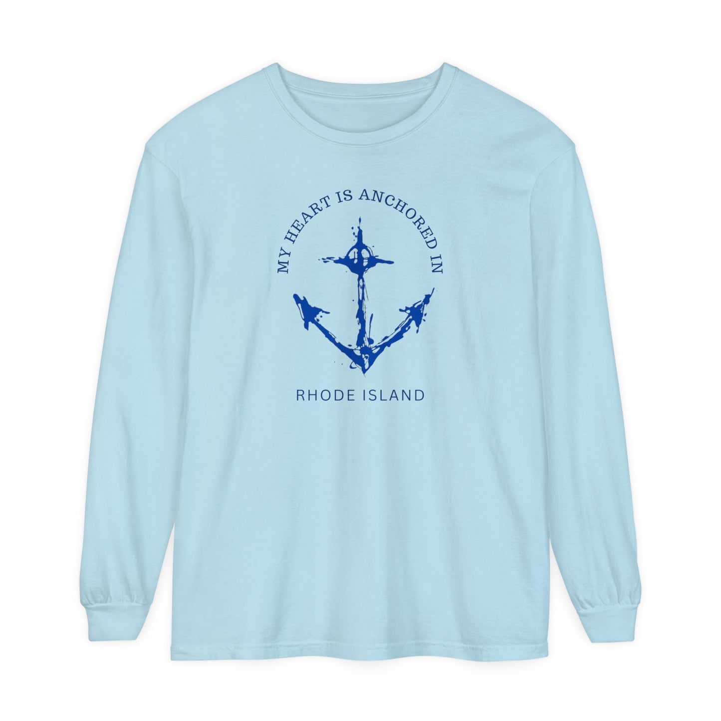 Anchored in Rhode Island Long Sleeve T-Shirt