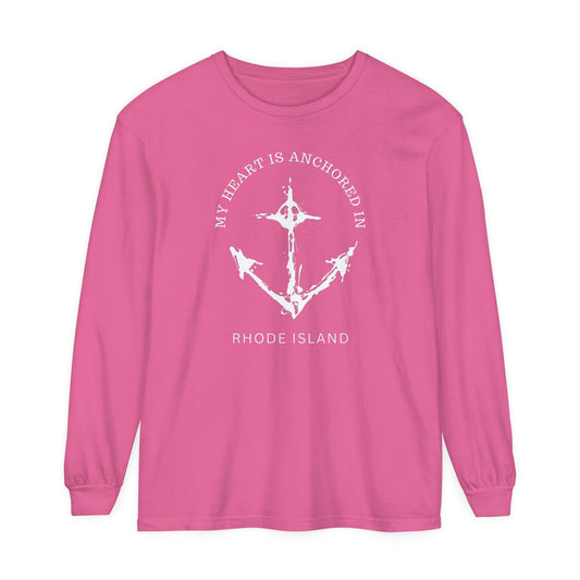 Anchored in Rhode Island Long Sleeve T-Shirt