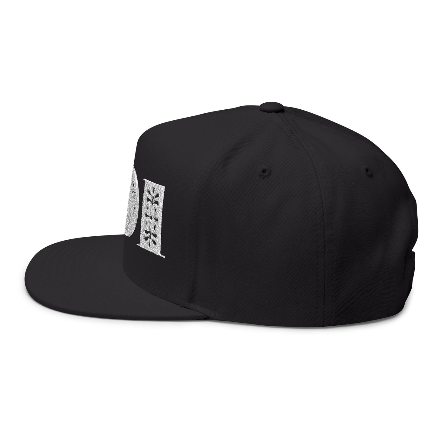 401 Embroidered Flat Bill Cap — Vintage Distressed Number Snapback Hat
