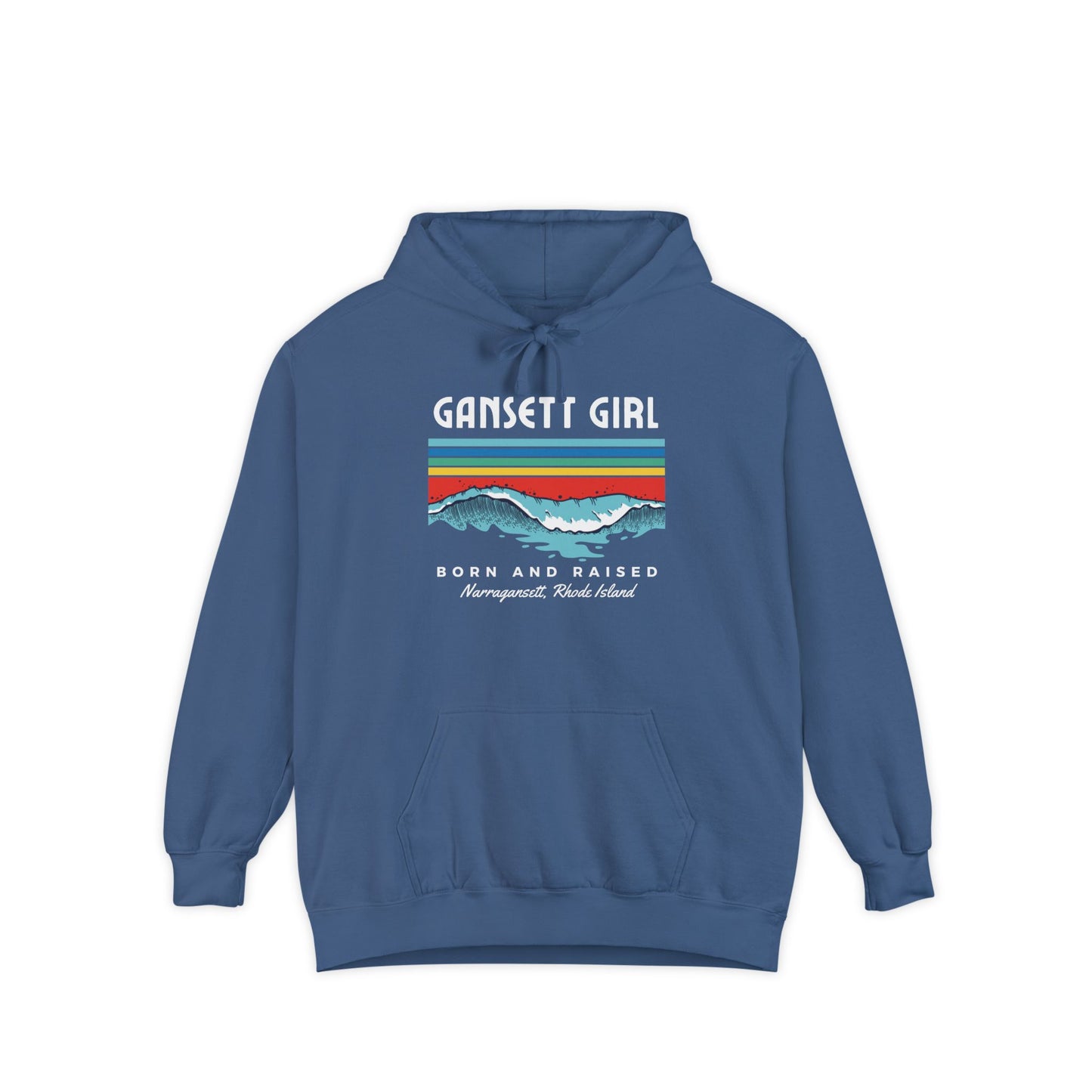 Gansett Girl Born and Raised Hoodie FRONT