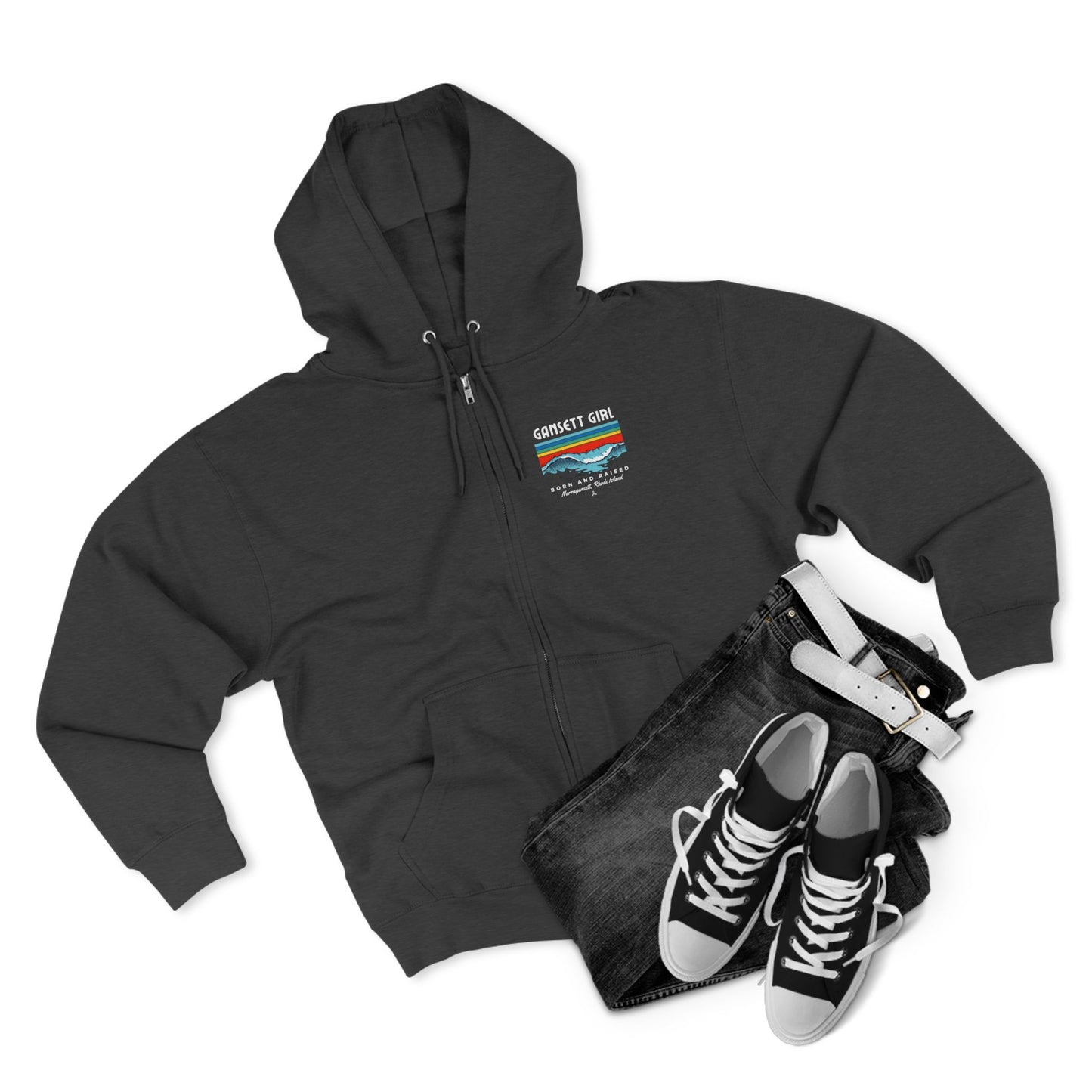 Gansett Born & Raised Unisex Zip Hoodie