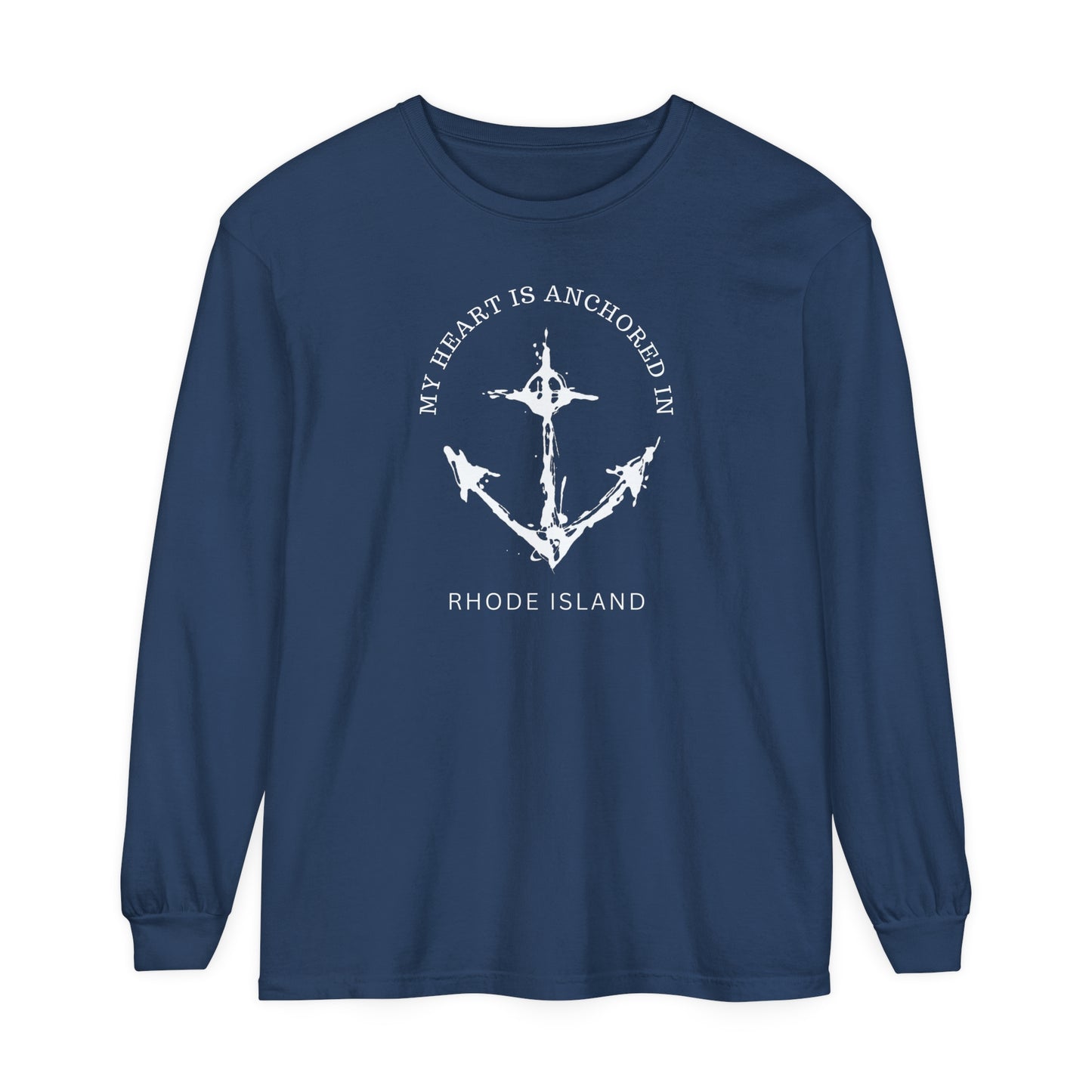 Anchored in Rhode Island Long Sleeve T-Shirt