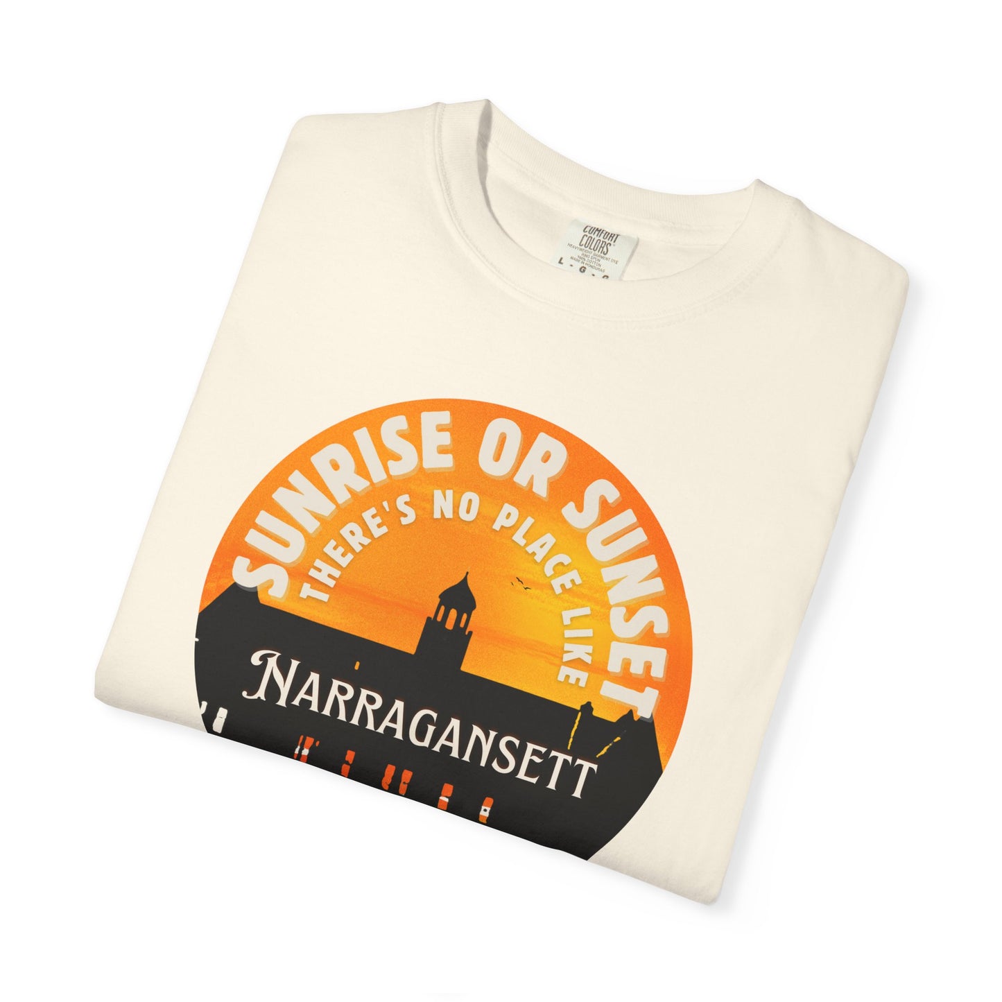 Narragansett Sunrise Sunset T-Shirt — "Sunrise or Sunset, There's No Place Like Narragansett"