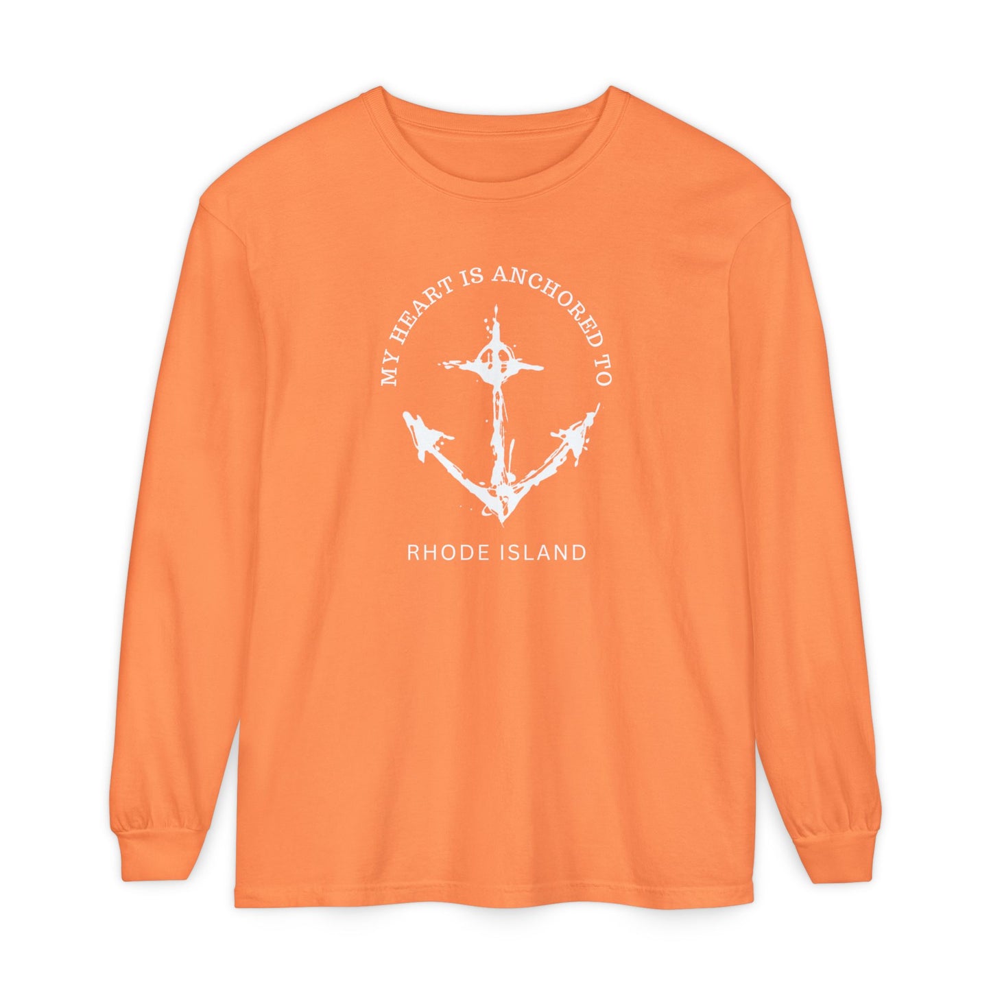Anchored Heart Rhode Island Long Sleeve T-Shirt