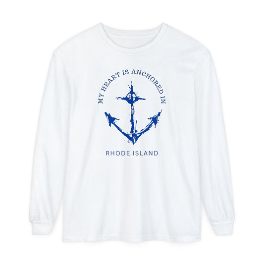 Anchored in Rhode Island Long Sleeve T-Shirt