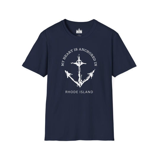 Anchored In Rhode Island Tee (front)