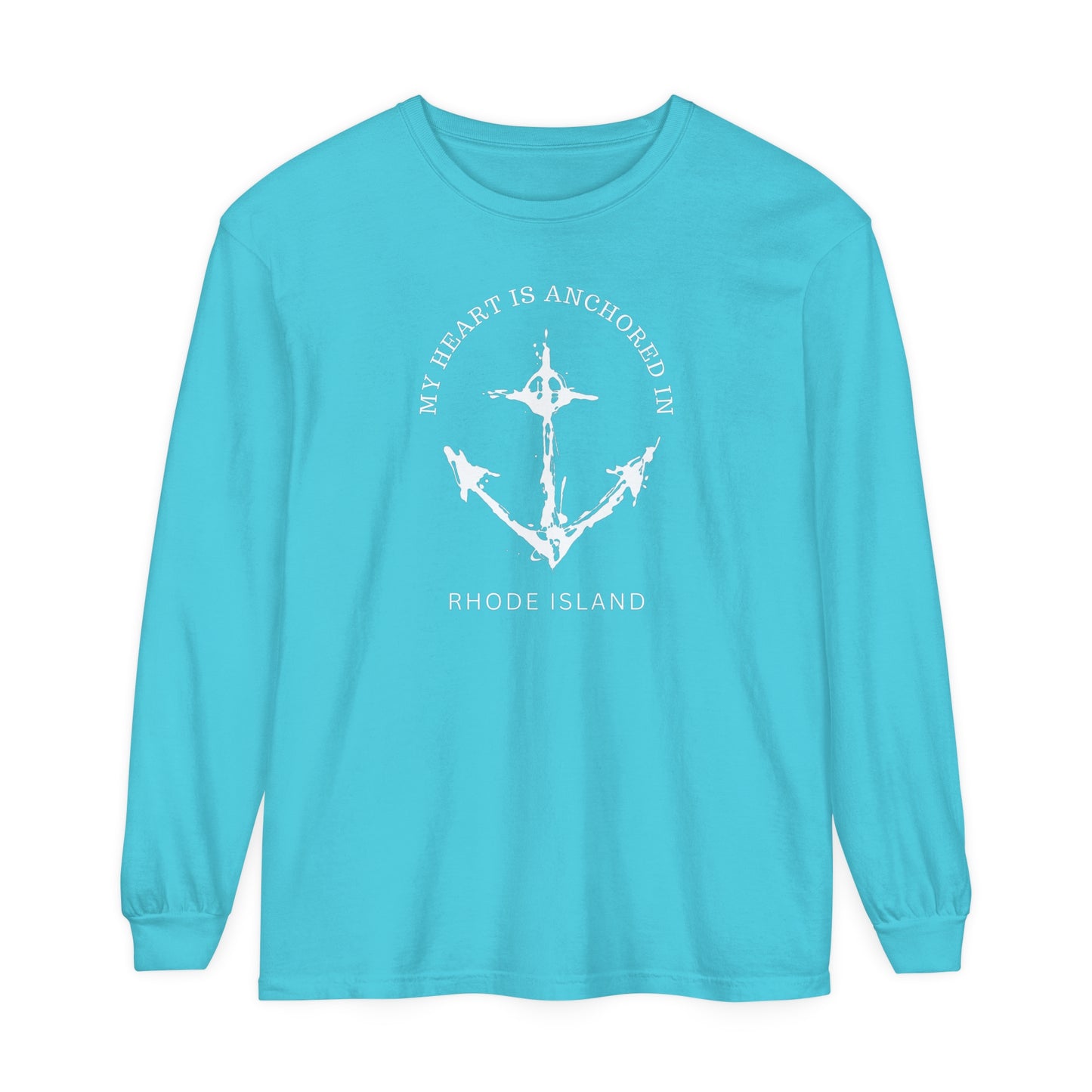 Anchored in Rhode Island Long Sleeve T-Shirt