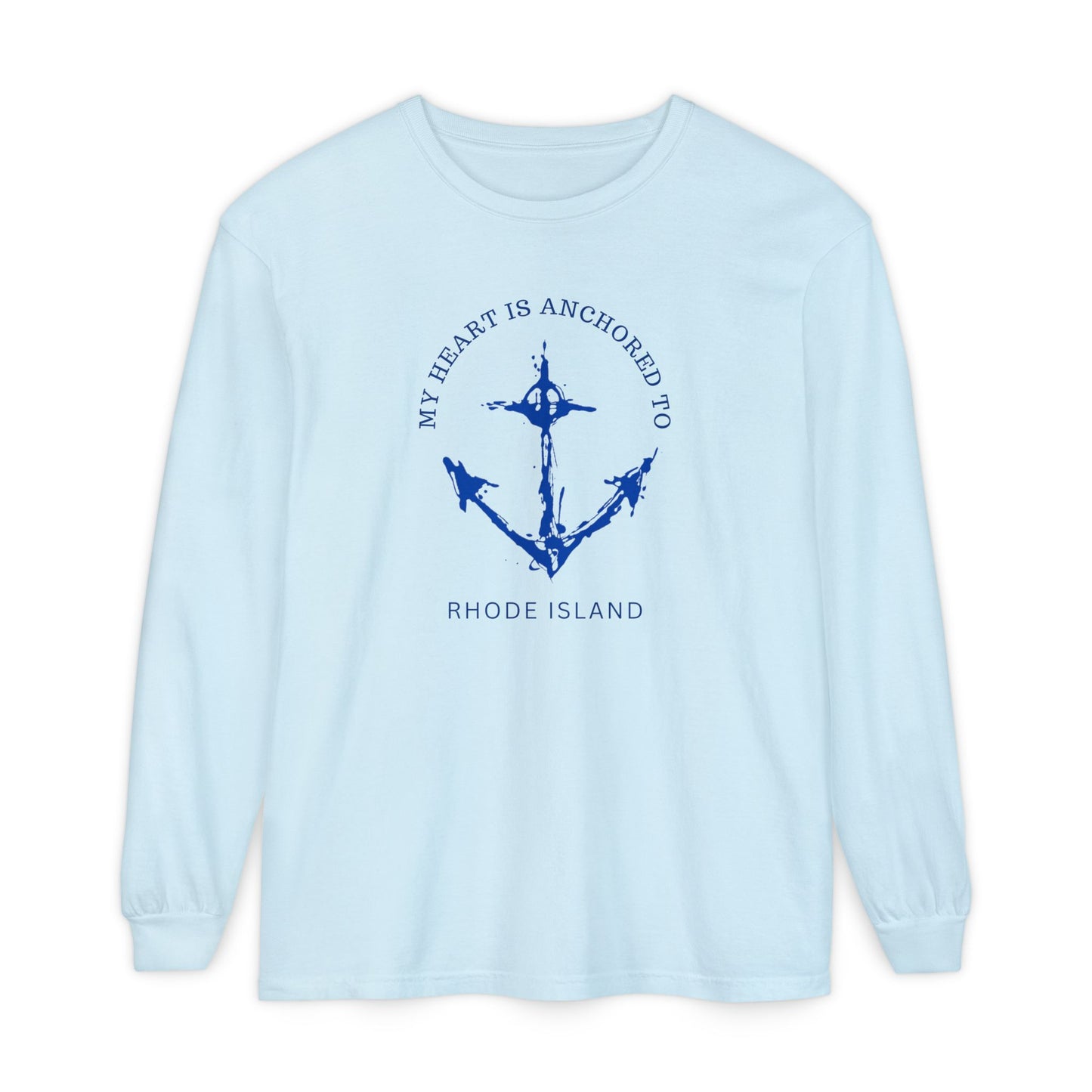 Anchored Heart Rhode Island Long Sleeve T-Shirt