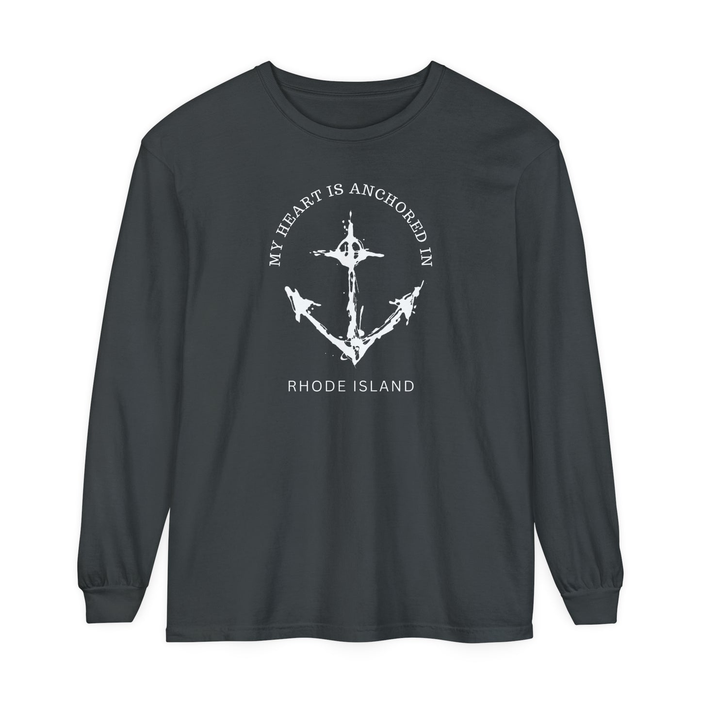 Anchored in Rhode Island Long Sleeve T-Shirt