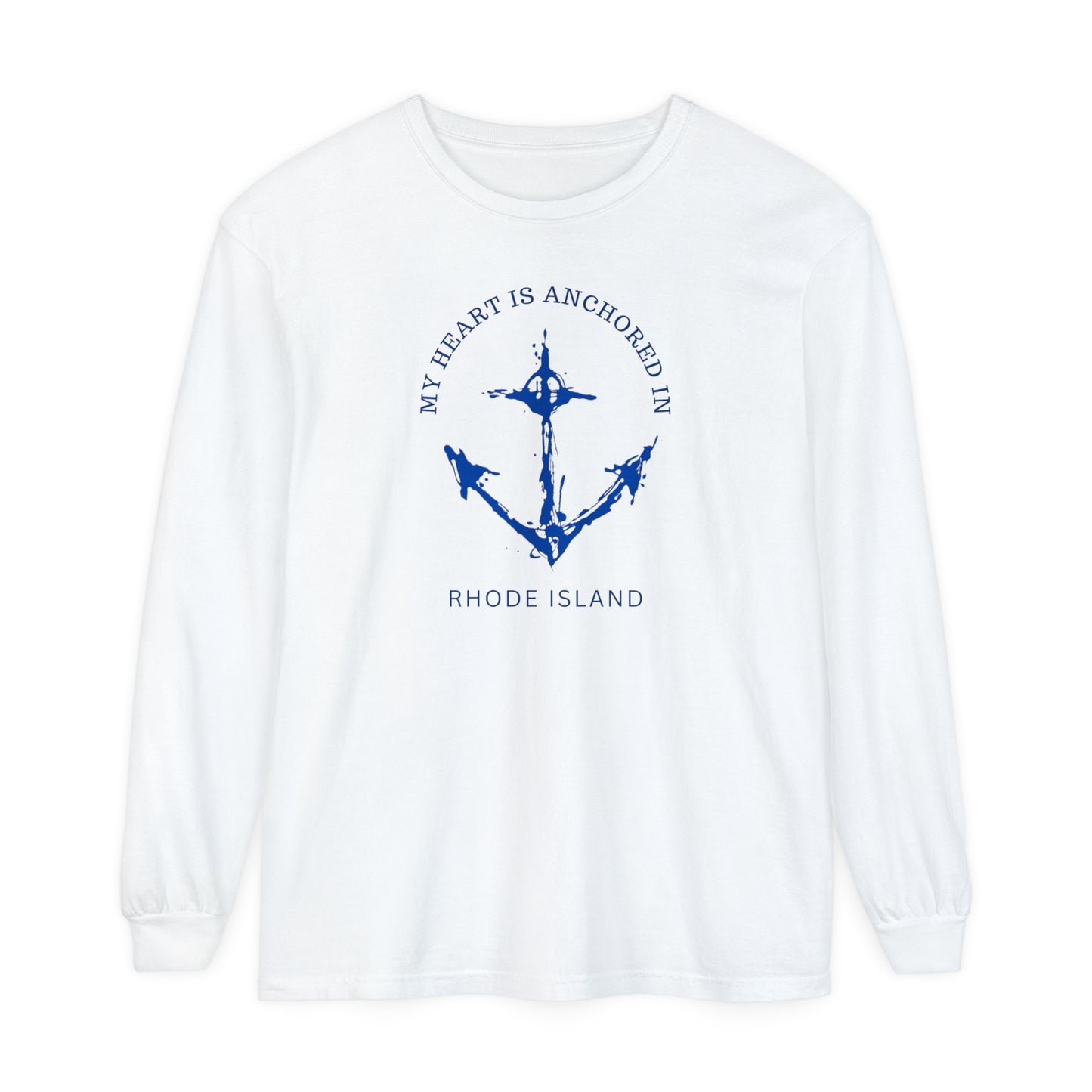 Anchored in Rhode Island Long Sleeve T-Shirt
