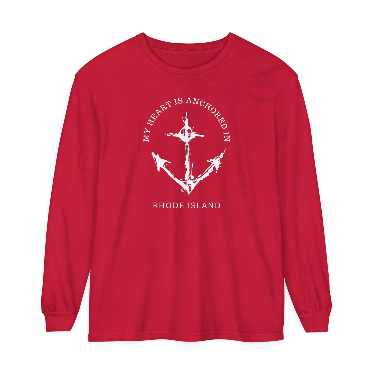 Anchored in Rhode Island Long Sleeve T-Shirt