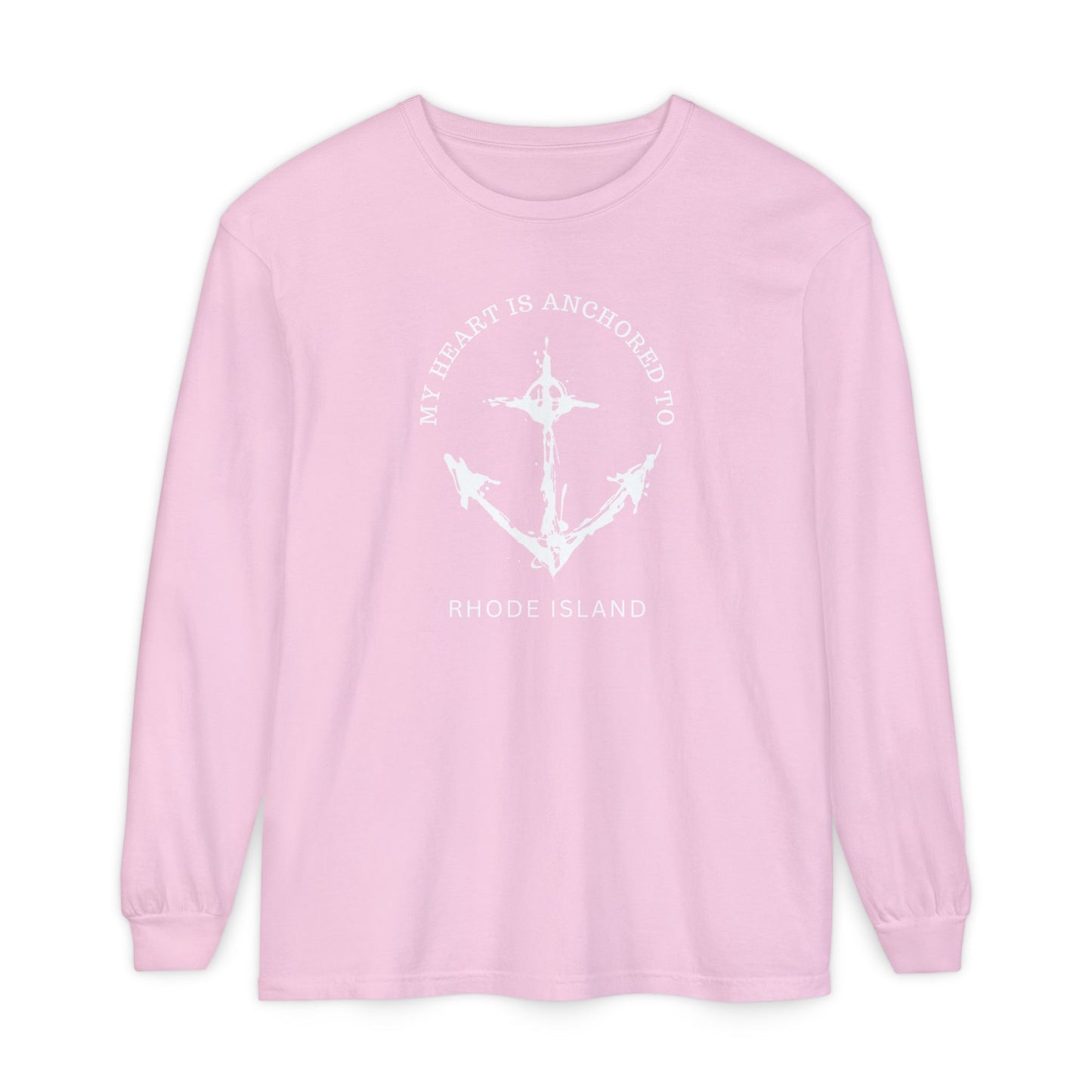 Anchored Heart Rhode Island Long Sleeve T-Shirt