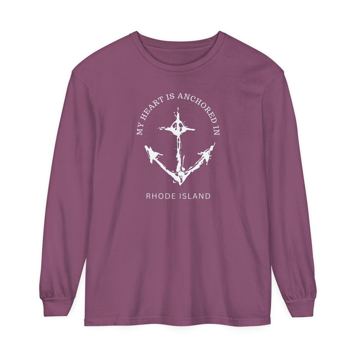 Anchored in Rhode Island Long Sleeve T-Shirt
