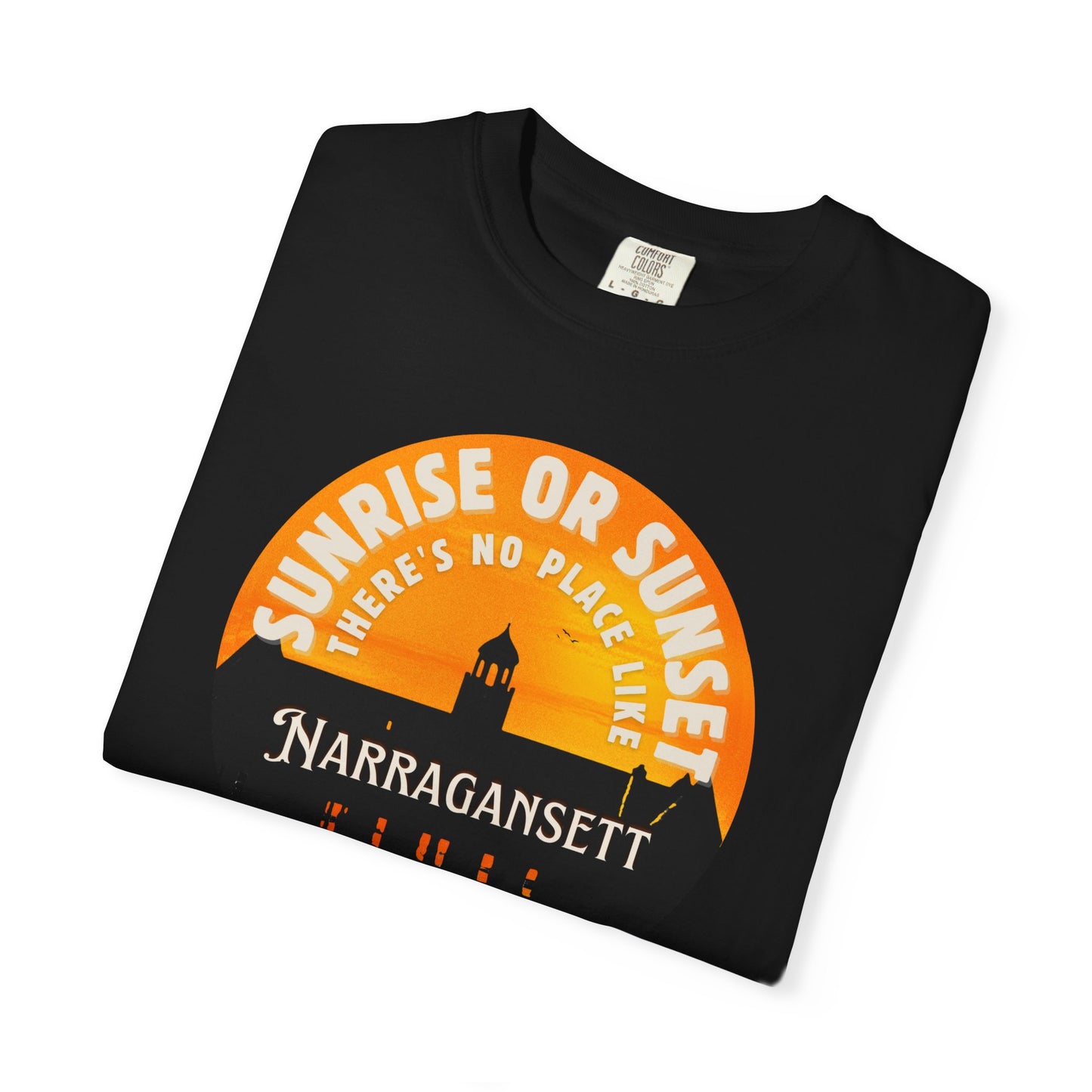 Narragansett Sunrise Sunset T-Shirt — "Sunrise or Sunset, There's No Place Like Narragansett"
