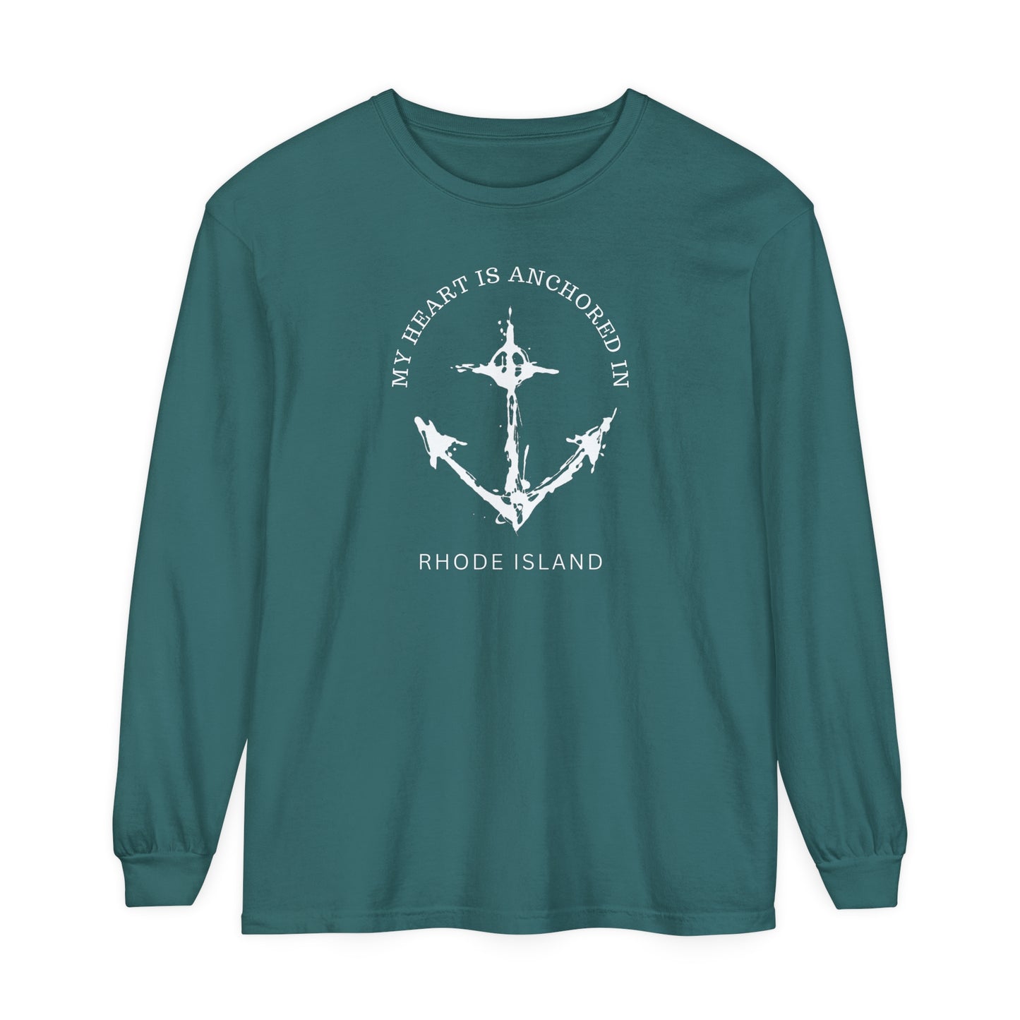 Anchored in Rhode Island Long Sleeve T-Shirt