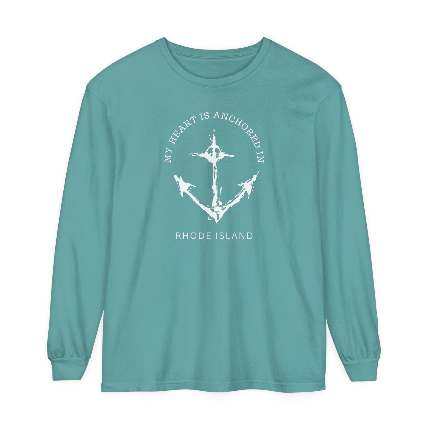Anchored in Rhode Island Long Sleeve T-Shirt