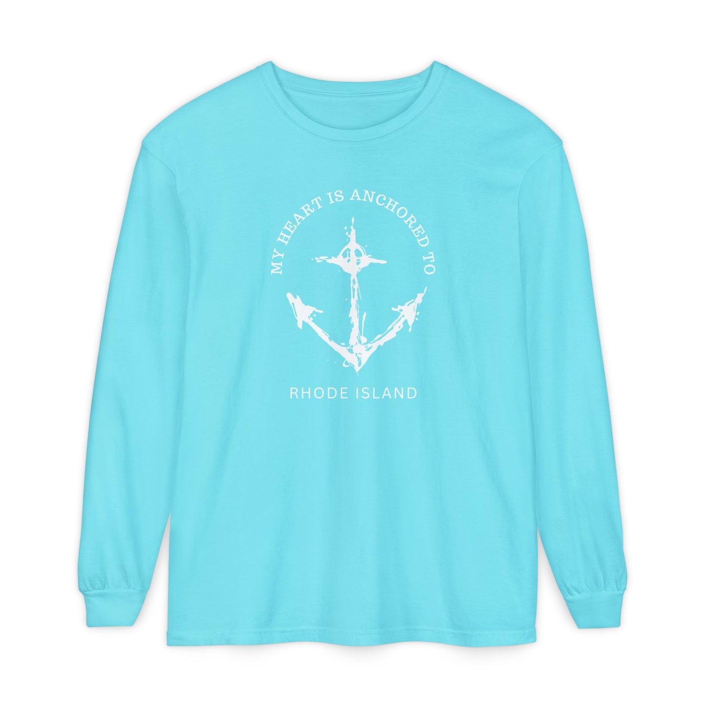 Anchored Heart Rhode Island Long Sleeve T-Shirt